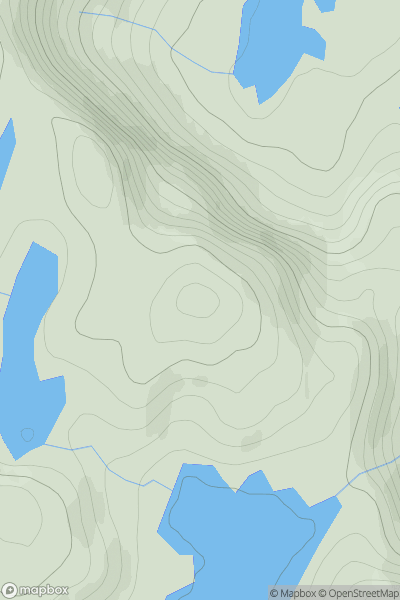 Thumbnail image for Meall Glas [Durness to Loch Shin] showing contour plot for surrounding peak